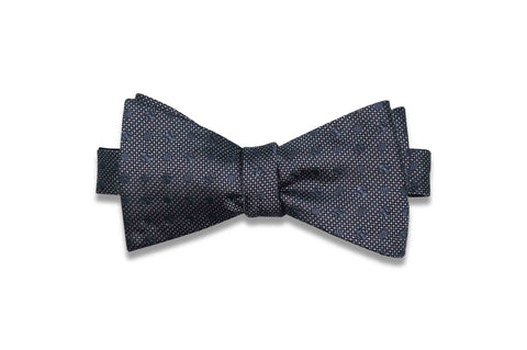 Double Grey Dots Silk Bow Tie (self-tie)