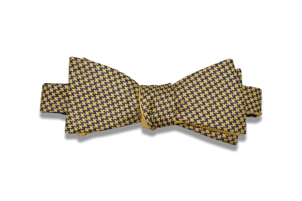 Double Sided Yellow Silk Bow Tie (self-tie)