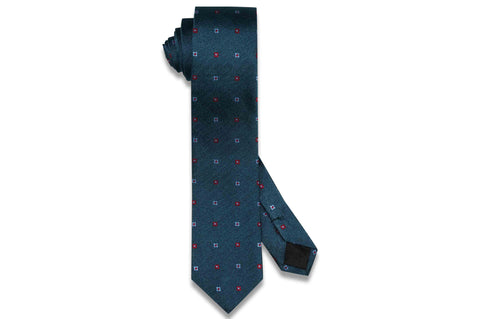 Field Blue Flowers Silk Skinny Tie