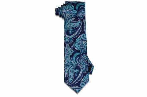 Flowers Blue Silk Tie