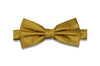 Gold Herringbone Silk Bow Tie (Pre-Tied)