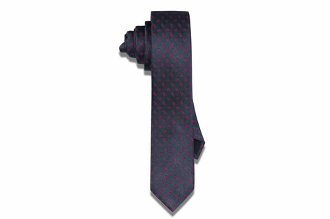Gray Mini Paisley Silk Skinny Tie