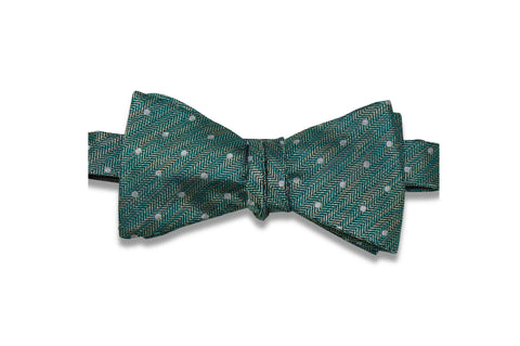 Green Haze Dotted Silk Bow Tie (Self-Tie)