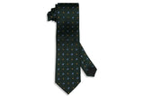 Green Oval Flowers Silk Tie