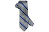 Grey Blue Striped Silk Tie