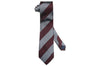 Grey Burgundy Stripes Silk Tie