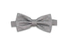 Grey Dotted Linen Bow Tie (Pre-Tied)