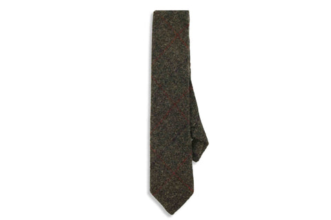 Grey Striped Wool Skinny Tie