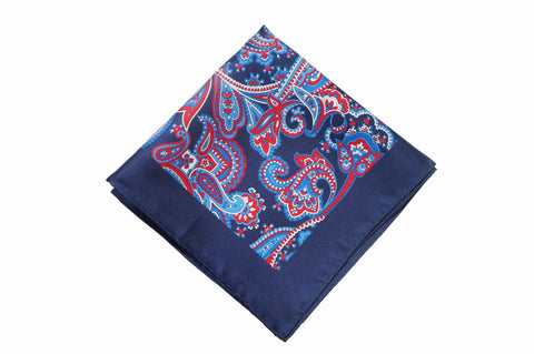 Hastings Blue Silk Pocket Square