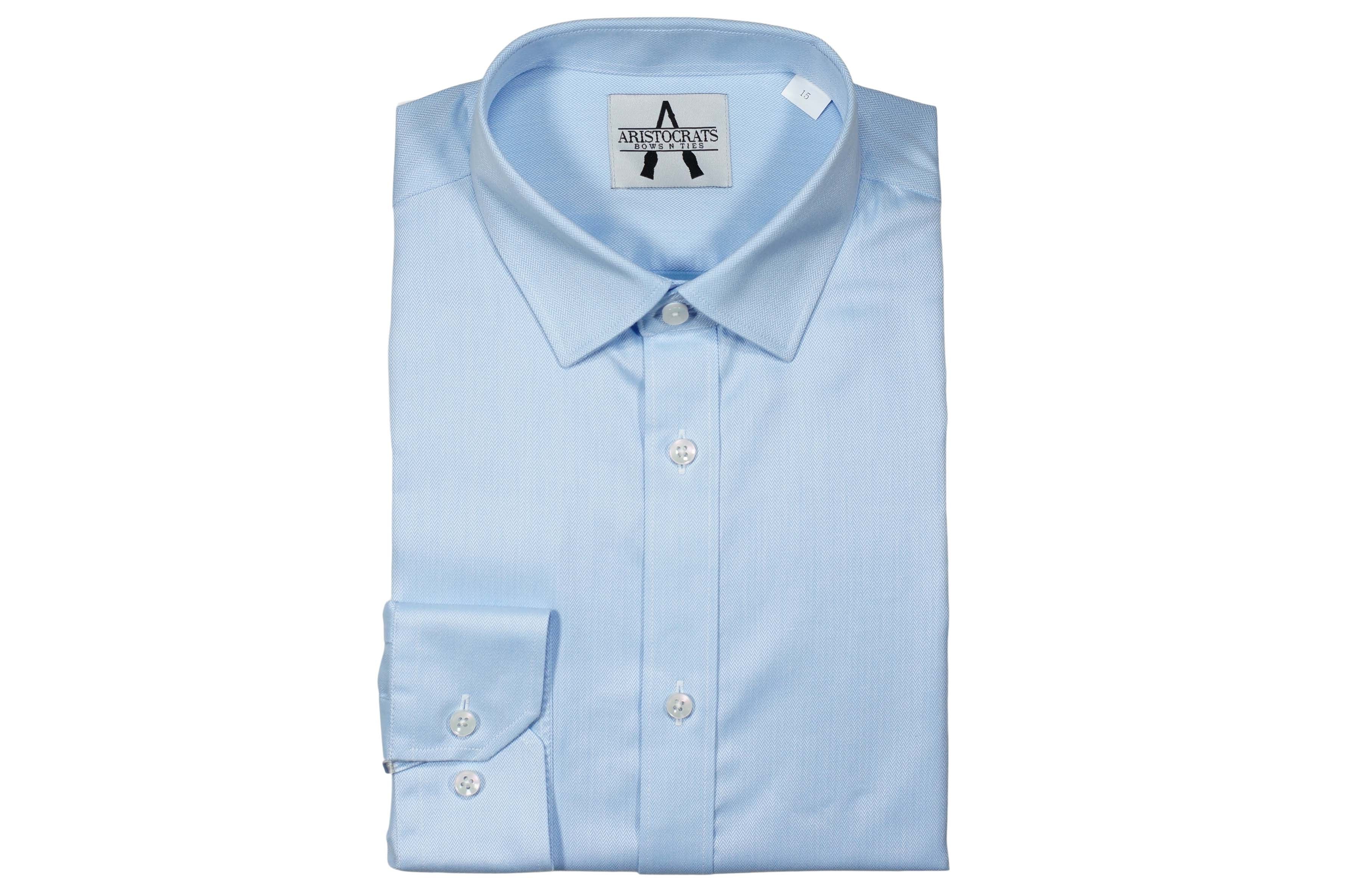 Herringbone Light Blue Dress Shirt – Aristocrats Bows N Ties