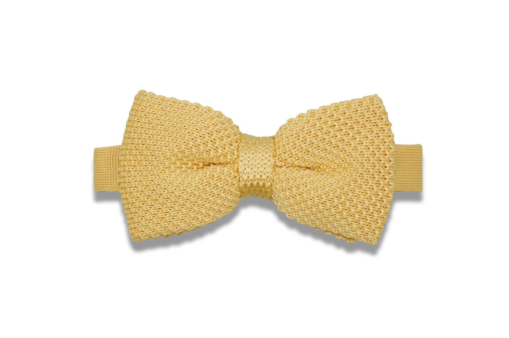 Honey Yellow Knitted Bow Tie (pre-tied)