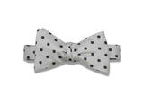 Ice Blue Flowers Silk Bow Tie (self-tie)