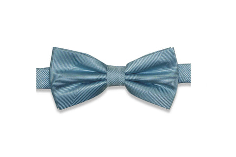 Light Blue Herringbone Silk Bow Tie (Pre-Tied)