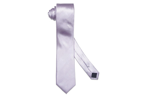 Lilac Herringbone Silk Skinny Tie