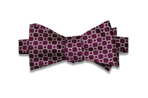 Magenta Purple Link Silk Bow Tie (Self-Tie)
