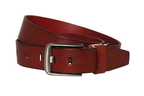 Mahogany Leather Belt (Size: 40)