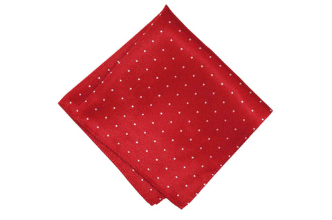Maroon Dotted Silk Pocket Square