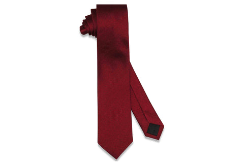 Maroon Grained Silk Skinny Tie