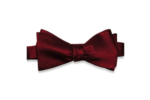 Maroon Herringbone Silk Bow Tie (Self-Tie)