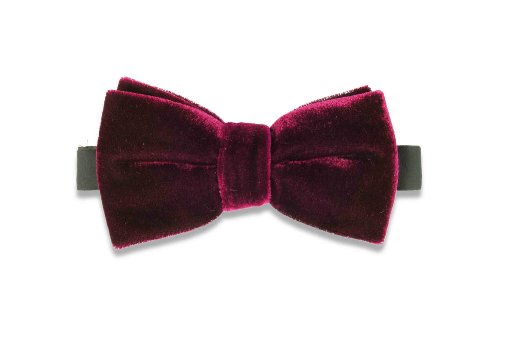 Maroon Velvet Bow Tie (pre-tied)