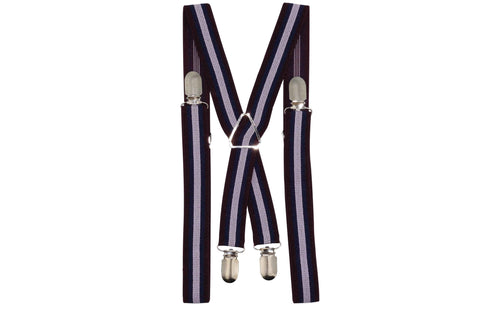 Maroon White Striped Suspenders