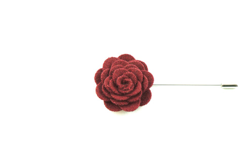 Maroon Wool Lapel Flower