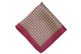 Maroon Yellow Circles Silk Pocket Square