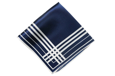 Matlock Navy Silk Pocket Square