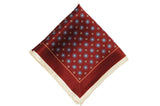 Medallion Maroon Silk Pocket Square