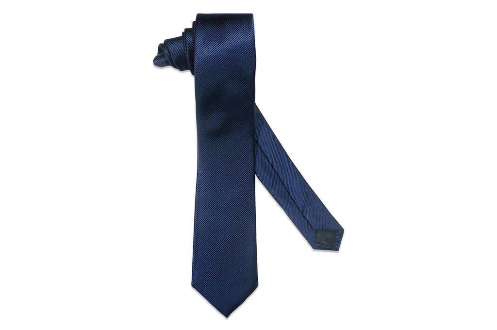 Navy Blue Texture Skinny Tie