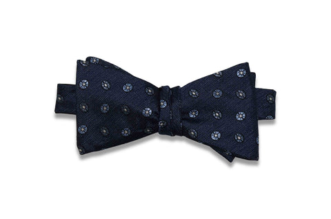 Navy Fame Silk Bow Tie (Self-Tie)