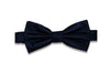 Navy Herringbone Silk Bow Tie (Pre-Tied)