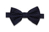 Navy Pin Dots Silk Bow Tie (Pre-Tied)