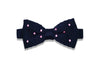 Navy Pink Dots Knitted Bow Tie (pre-tied)