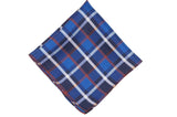 Navy Plaid Silk Pocket Square