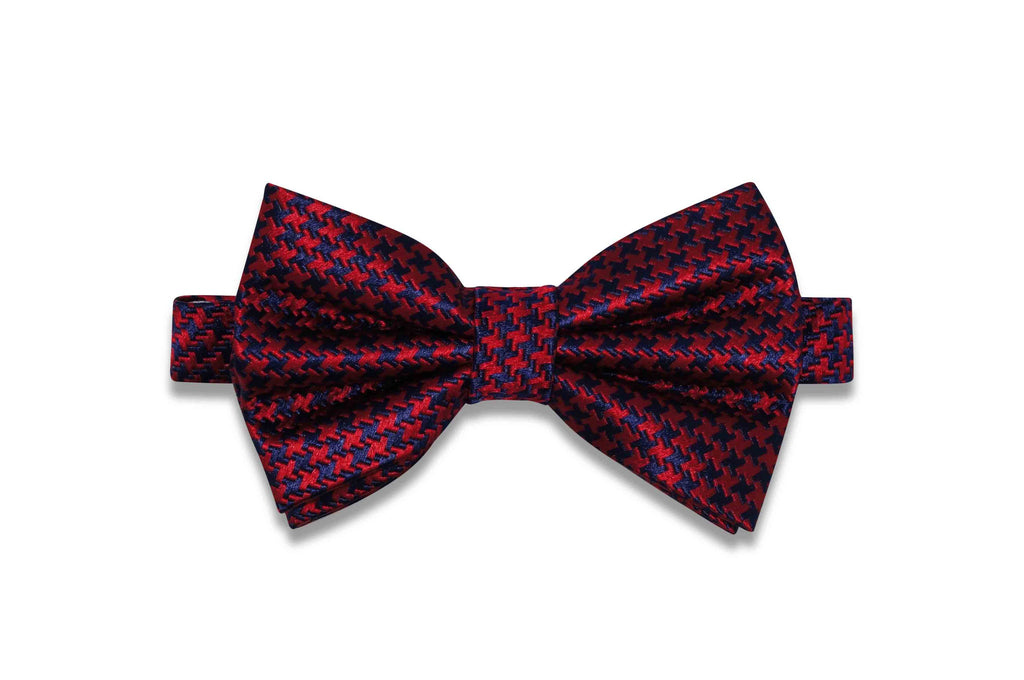 Navy Red Silk Bow Tie (pre-tied)