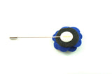 Navy Blue Wool Lapel Flower