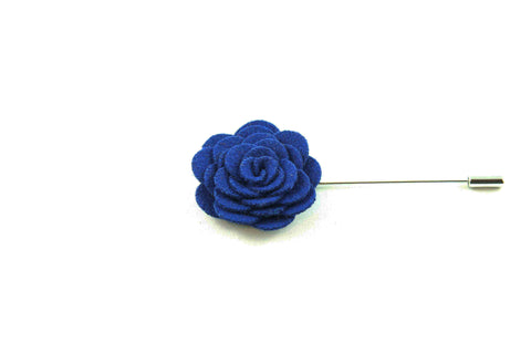 Navy Blue Wool Lapel Flower