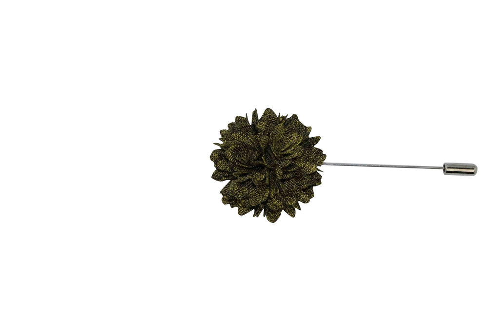 Olive Full Petal Lapel Flower