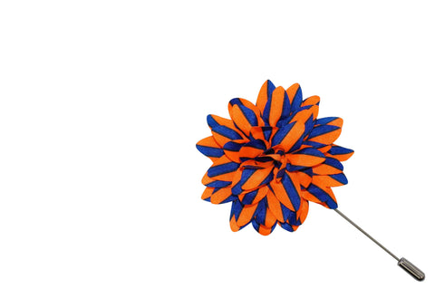 Orange Blue Lapel Flower