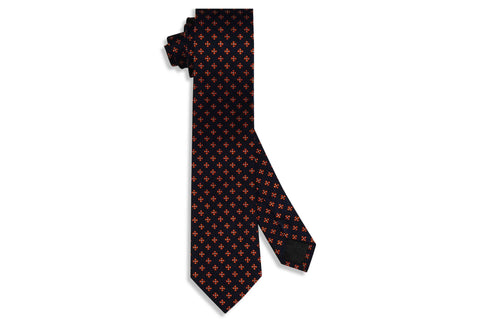 Orange Flowers Silk Skinny Tie