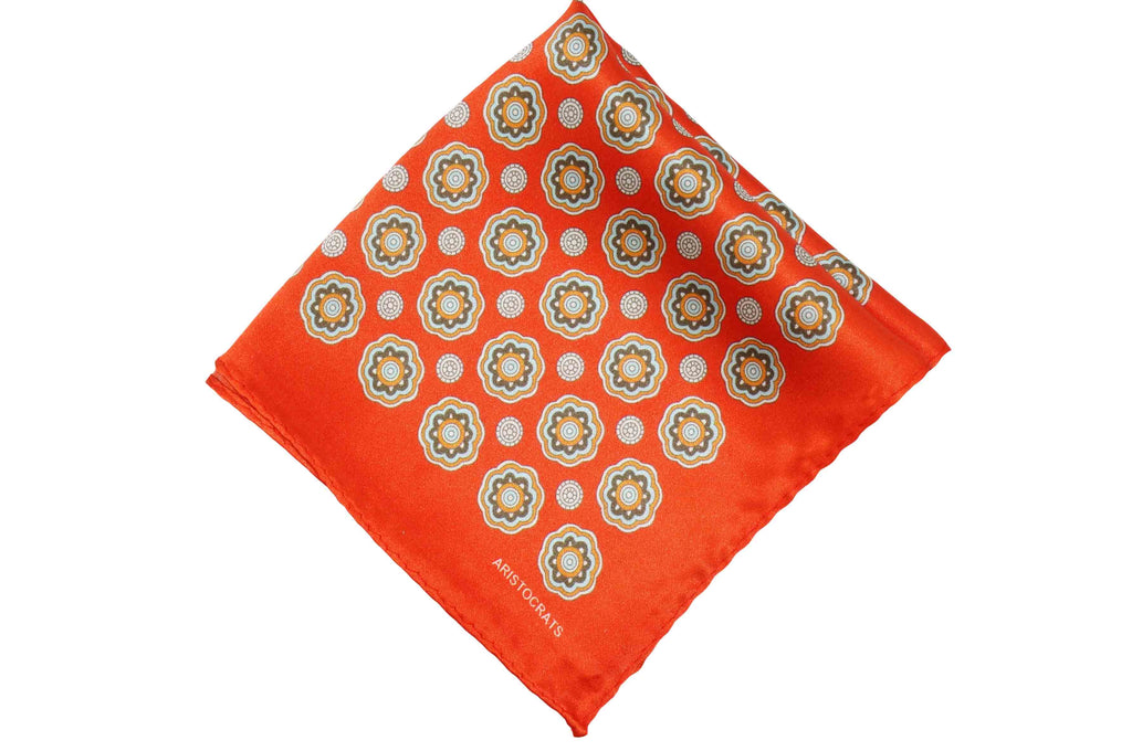 Orange Medal Silk Pocket Square