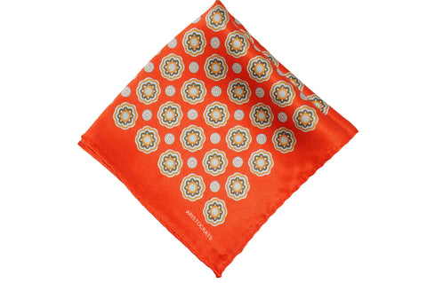 Orange Medal Silk Pocket Square