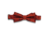 Orange Mini Paisley Silk Bow Tie (pre-tied)