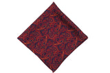 Paisley Field Fire Wool Pocket Square