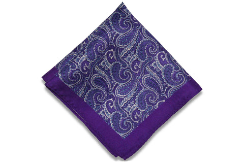 Paisley Purple Silk Pocket Square