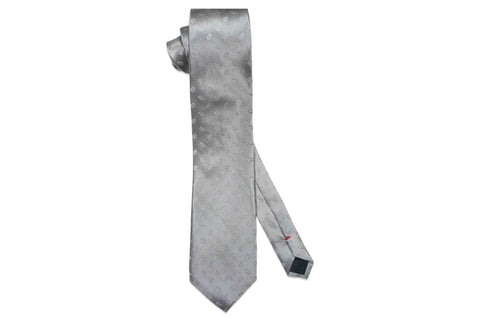 Paisley Silver Silk Tie