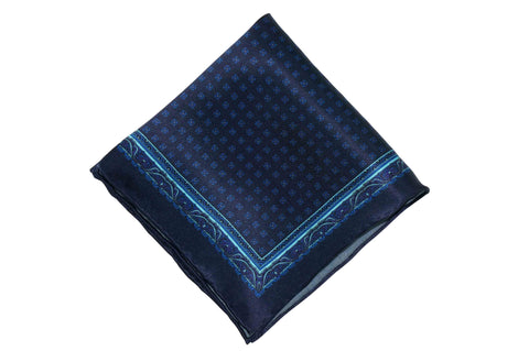 Pattern Blues Silk Pocket Square