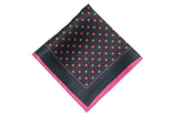 Pink Black Medallion Silk Pocket Square