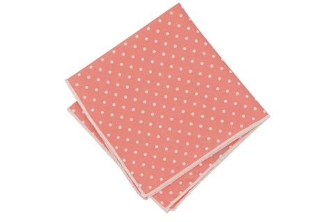Pink Dotted Cotton Pocket Square